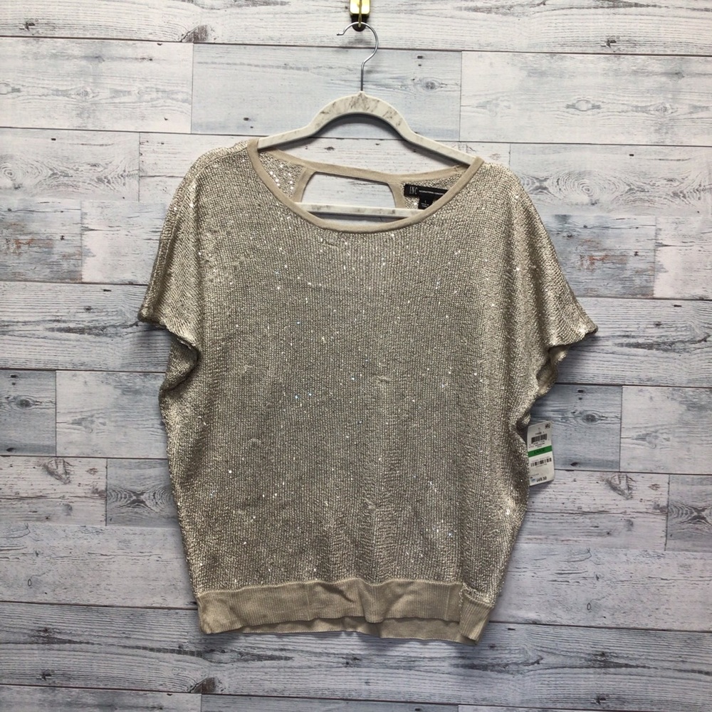 Large INC International Concepts gray sparkle sweater